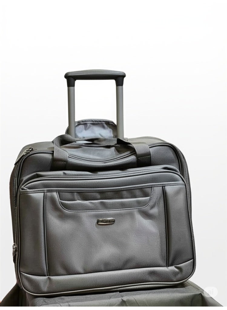 President Rolling Laptop Briefcase with Telescopic Handle, Business Travel Wheeled Bag, Black  - Image 1