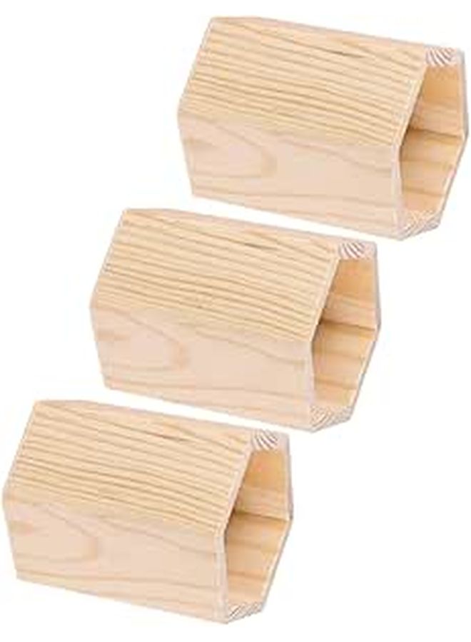 Hexagonal Unfinished Wooden Pen Holder Set 3pcs Pencil Cup Desk Organizer For Home Office Stationery Makeup Brush Storage - Image 1