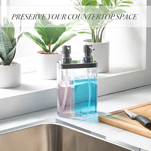 Kitchen Details Dual Pump Soap & Lotion Dispenser | Bathroom and Kitchen Sink | Countertop | Compact Design | Clear - Image 4
