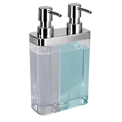 Kitchen Details Dual Pump Soap & Lotion Dispenser | Bathroom and Kitchen Sink | Countertop | Compact Design | Clear - Image 1