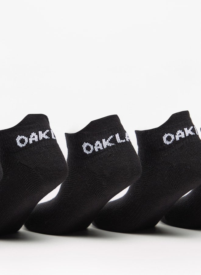 OAKLAN Boys's Logo Print Ankle Length Sports Socks - Set of 5 - Image 2