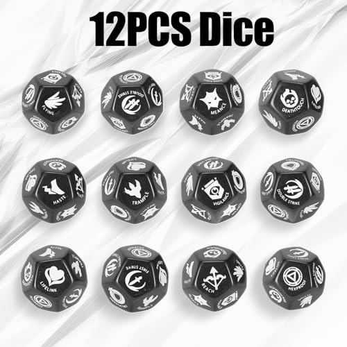 Kiiransr 12 Pieces D12 Large Keyword Counters Dice for Magic The Gathering MTG Card Games Accessories - Image 5