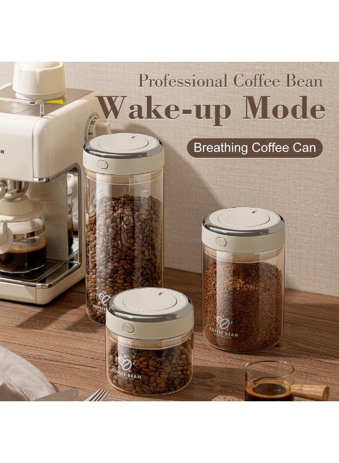الحلم علبة قهوة مع زجاج عالي الجودة - حاوية قهوة محكمة الإغلاق مزودة بصمام CO2 أحادي الاتجاه ومؤشر نضارة، مثالية لتخزين حبوب القهوة، 1100 مل - Image 2