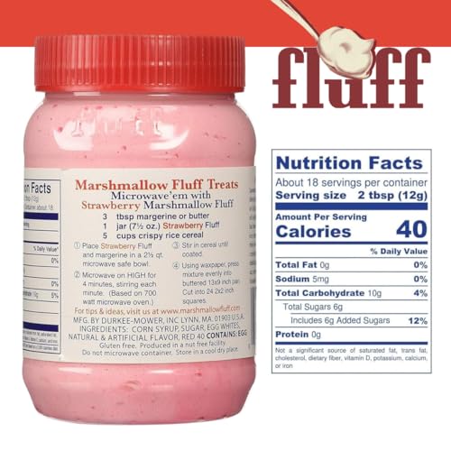 Marshmallow Fluff Fluff Marshmallow Spread, Delicious Strawberry Flavor, 7.5oz (Pack of 1) - Image 2
