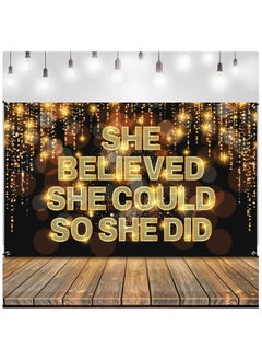 KatchOn, She Believed She Could So She Did Banner - XtraLarge 72x44 Inch | Congratulations Banner, Congratulations Decorations | 2025 Graduation Party Decorations, Graduation Decorations Class of 2025