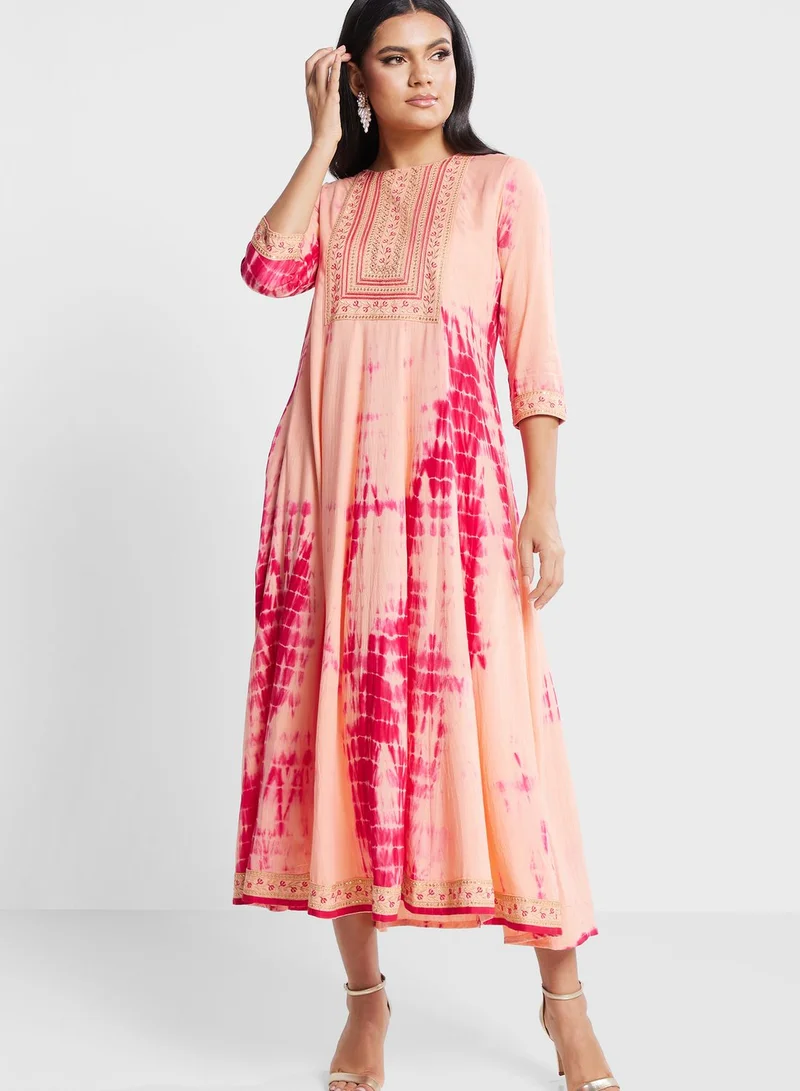 kolaba Printed Embroidery Dress