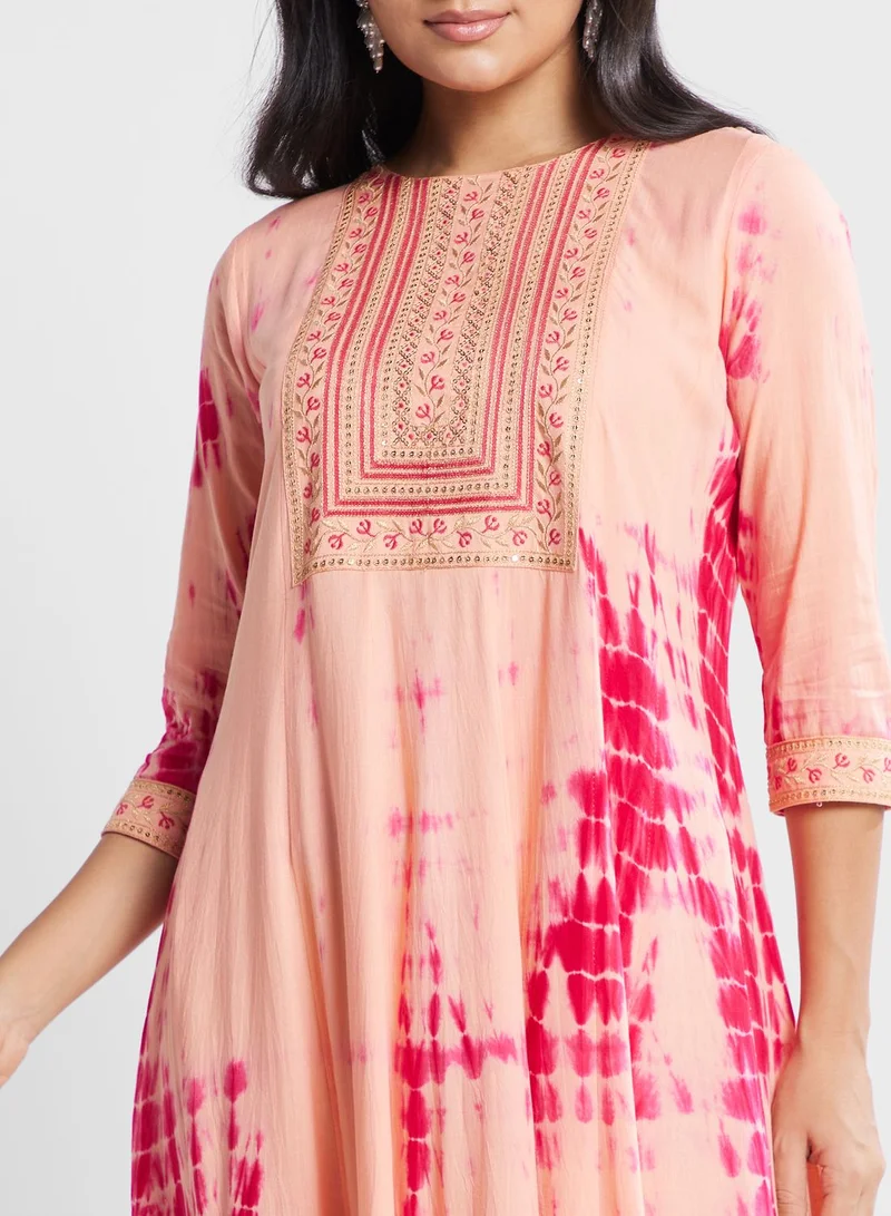 kolaba Printed Embroidery Dress