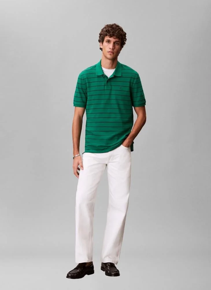 Calvin Klein Jeans  Striped Pique Polo for Men | Best Price UAE