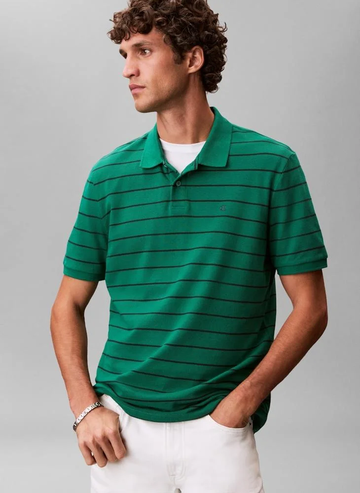 Calvin Klein Jeans  Striped Pique Polo for Men | Best Price UAE