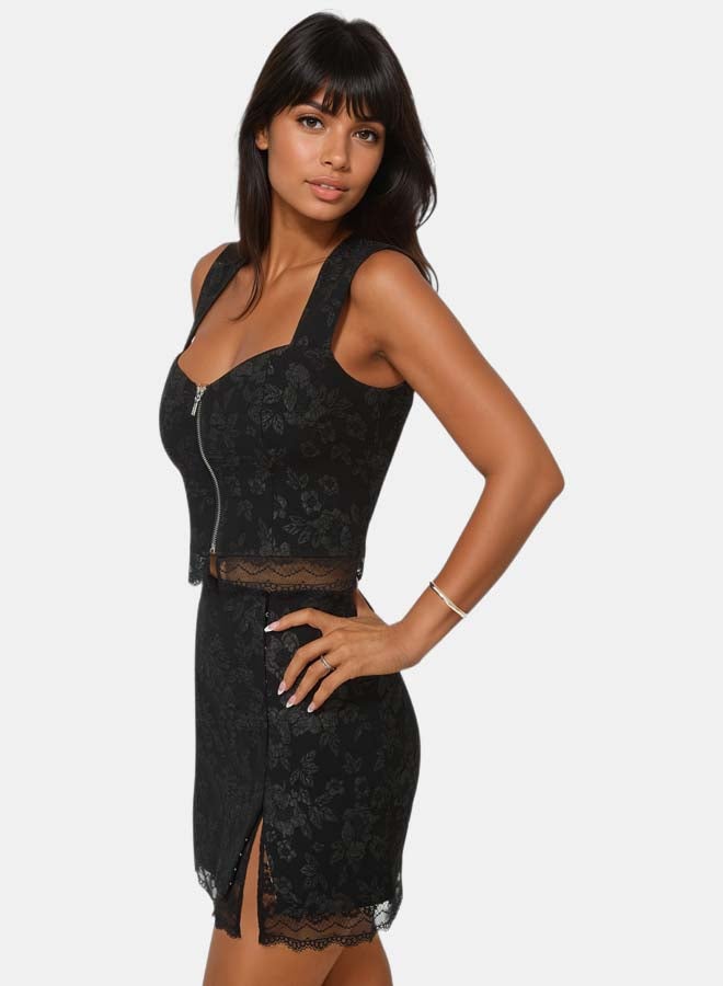 bebe Floral Jacquard Corset Top - Image 4