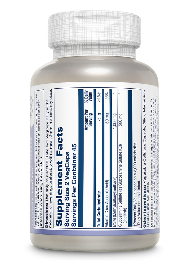 Solaray - Msm And Glucosamine Veg Capsules For Joint Comfort And Joint Health 90'S - Image 1