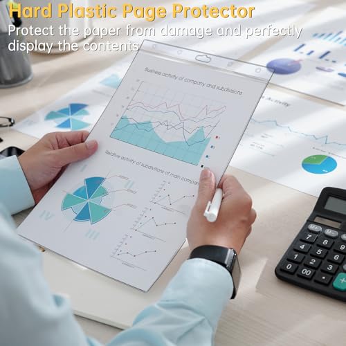 AKONEGE 6PCS Hard Sheet Protectors 8.5" x 11" Waterproof Resealable Zip Paper Page Protectors Clear Rigid Plastic Sleeves for Photos Certificate, Heavy Duty Document Holder Wall Sign Holder, Vertical - Image 2
