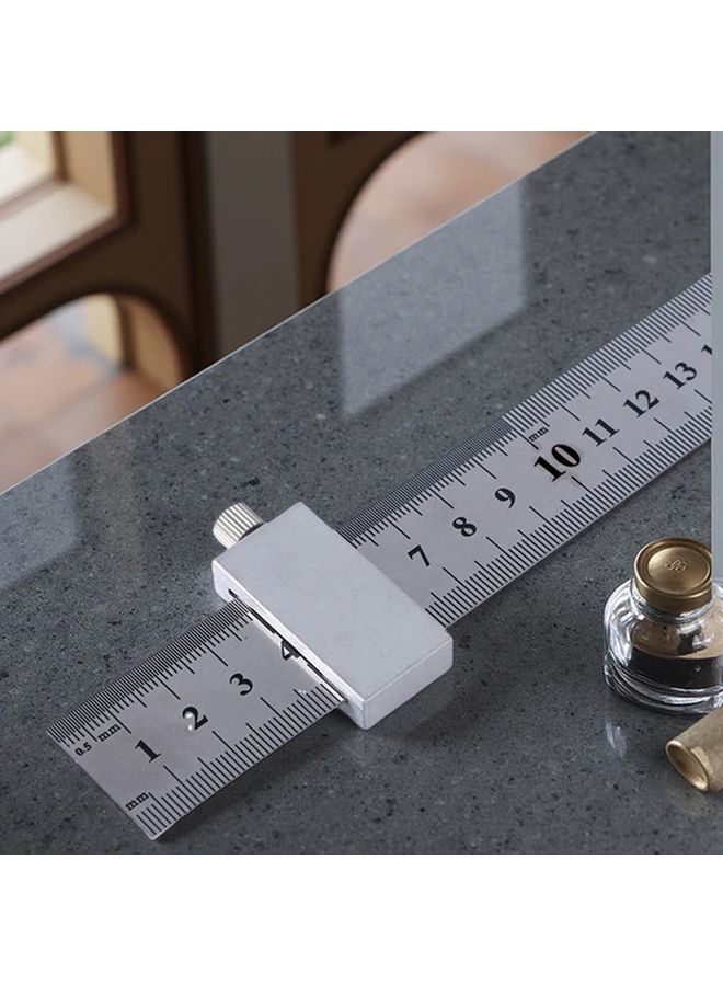 30cm Heavy Duty Carpenter Square Carbon Steel Ruler Positioning Block - Image 3