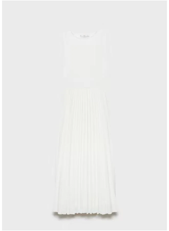 MANGO Pleated Midi Dress