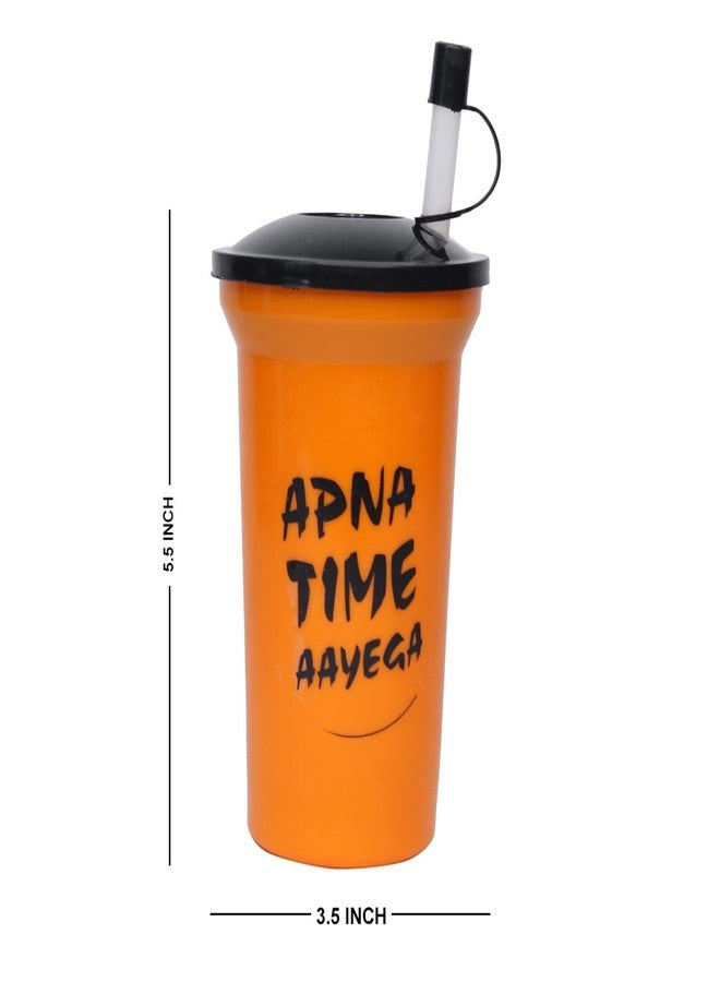 GLAN Water Bottle/Sipper Glass with Straw for Kids/Children Sipper Glass for Kanjak Return Gifts for Girls and Boys Multicolor (set of 2) - Image 2