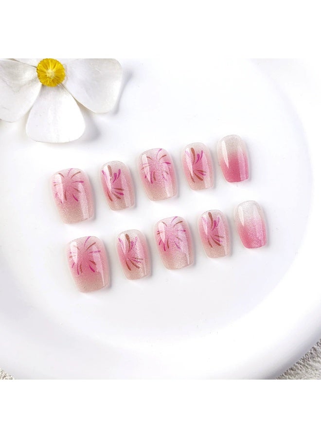 Goolsky Firework Press-On Nails for Women – Reusable Wearable Nail Tips Set, Glitter Sparkle Stick-On False Nails, Party/Daily Wear - Image 1