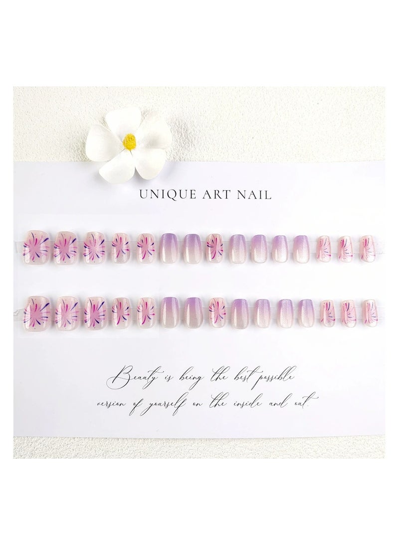 Goolsky Firework Press-On Nails for Women – Reusable Wearable Nail Tips Set, Glitter Sparkle Stick-On False Nails, Party/Daily Wear - Image 2