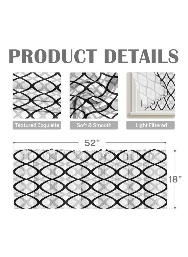 Emvency 2 Pack valances Window Treatments,Black and Gray Abstract Lines Blackout Drapes Adjustable Curtain Valances for Windows Living Room Kitchen Over Sink,18×52 Inch Rod Pocket Valances - Image 3