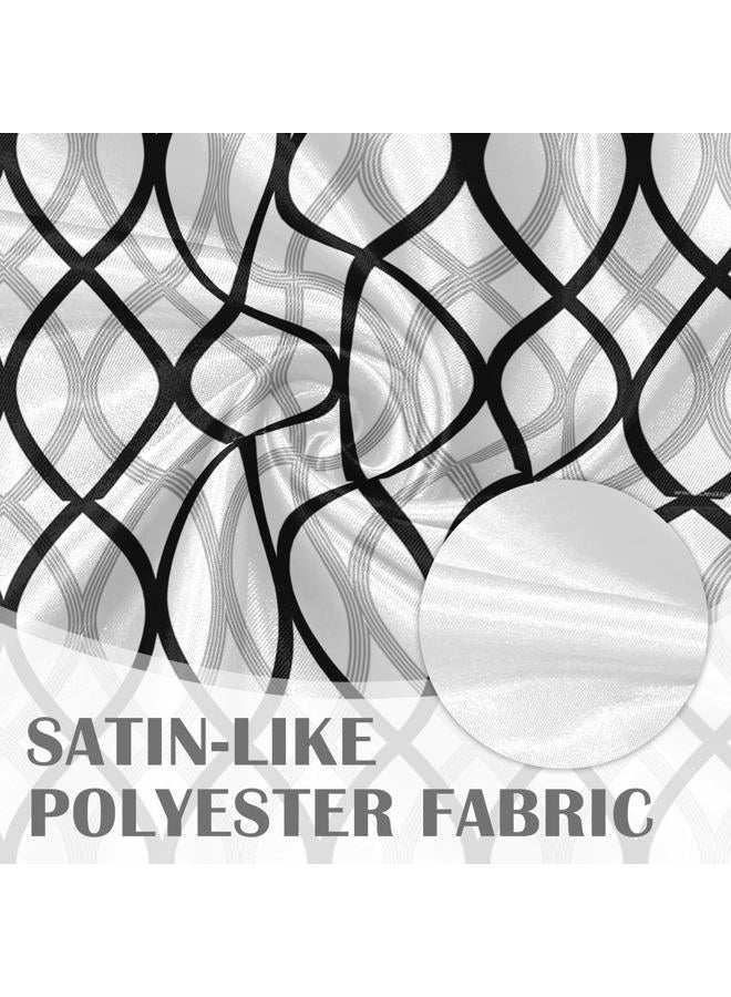 Emvency 2 Pack valances Window Treatments,Black and Gray Abstract Lines Blackout Drapes Adjustable Curtain Valances for Windows Living Room Kitchen Over Sink,18×52 Inch Rod Pocket Valances - Image 4