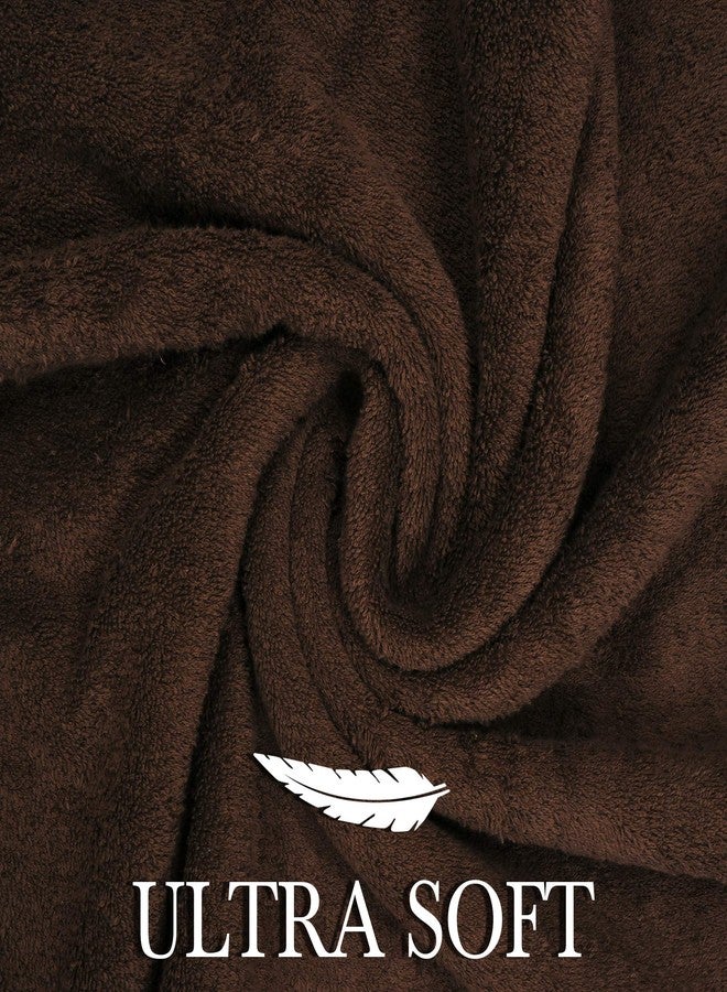 CRAFTBERRY - 6 Piece Luxury Bathroom Towels Set - 100% Cotton, Dark Brown/Chocolate, Includes 2 Bath Towels, 2 Hand Towels, and 2 Washcloths - Quick Dry, Absorbent, Plush, Soft - Image 4