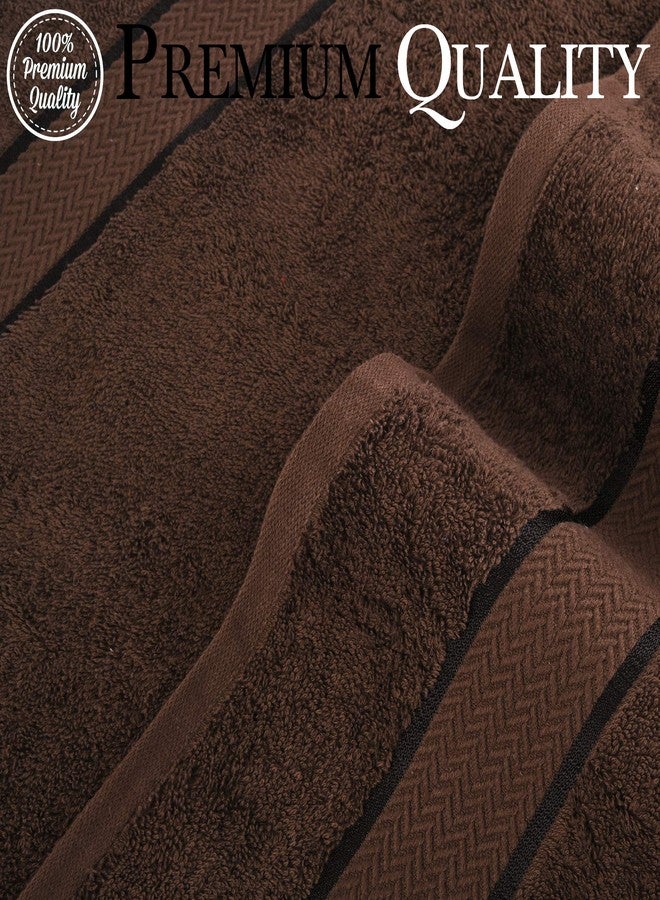 CRAFTBERRY - 6 Piece Luxury Bathroom Towels Set - 100% Cotton, Dark Brown/Chocolate, Includes 2 Bath Towels, 2 Hand Towels, and 2 Washcloths - Quick Dry, Absorbent, Plush, Soft - Image 2