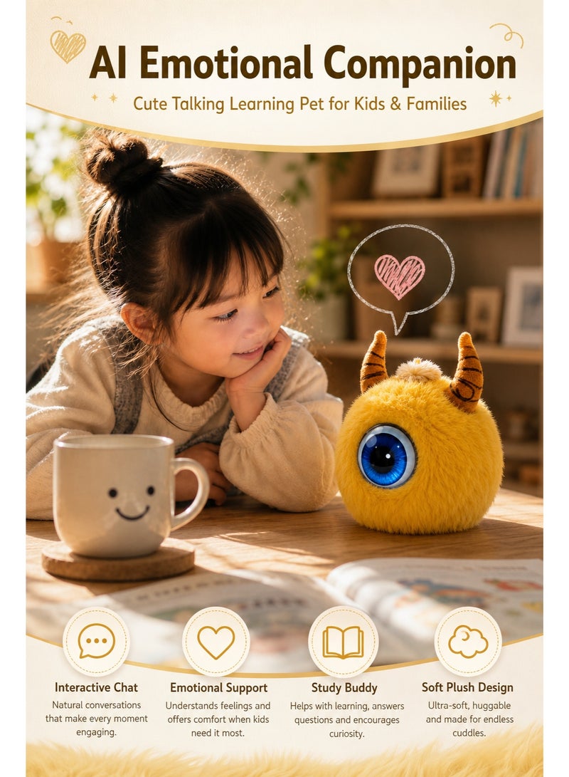 Al LIFE AI Emotional Companion Robot Smart Talking Electronic Pet, Interactive Learning Chat Toy With Expressive Eye, 2.4G WiFi Cute Plush Desktop Companion For Kids - Image 2