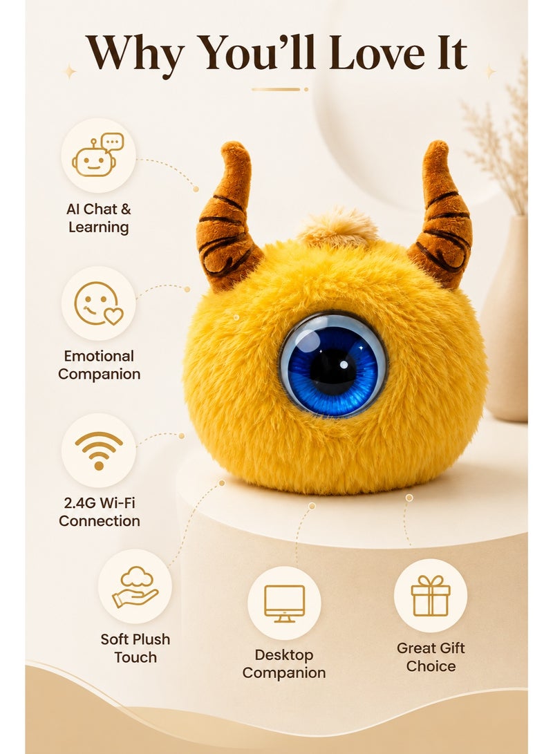 Al LIFE AI Emotional Companion Robot Smart Talking Electronic Pet, Interactive Learning Chat Toy With Expressive Eye, 2.4G WiFi Cute Plush Desktop Companion For Kids - Image 5