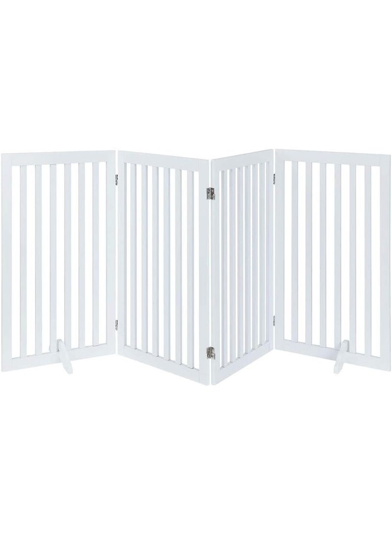 يوني بوز بوابة مستقلة للكلاب الطويلة، سياج قابل للطي للحيوانات الأليفة، حاجز خشبي داخلي، بوابة سلم سهلة التركيب - Image 1