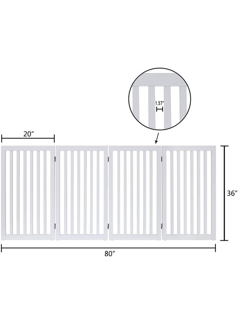 يوني بوز بوابة مستقلة للكلاب الطويلة، سياج قابل للطي للحيوانات الأليفة، حاجز خشبي داخلي، بوابة سلم سهلة التركيب - Image 5