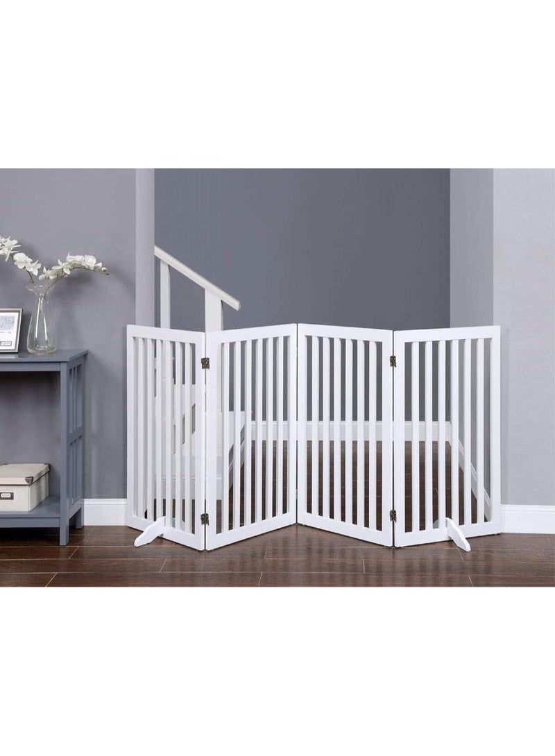 يوني بوز بوابة مستقلة للكلاب الطويلة، سياج قابل للطي للحيوانات الأليفة، حاجز خشبي داخلي، بوابة سلم سهلة التركيب - Image 2