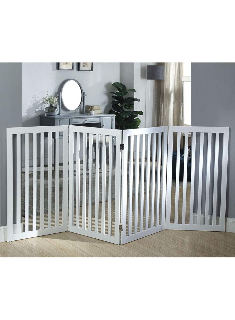 يوني بوز بوابة مستقلة للكلاب الطويلة، سياج قابل للطي للحيوانات الأليفة، حاجز خشبي داخلي، بوابة سلم سهلة التركيب - Image 3