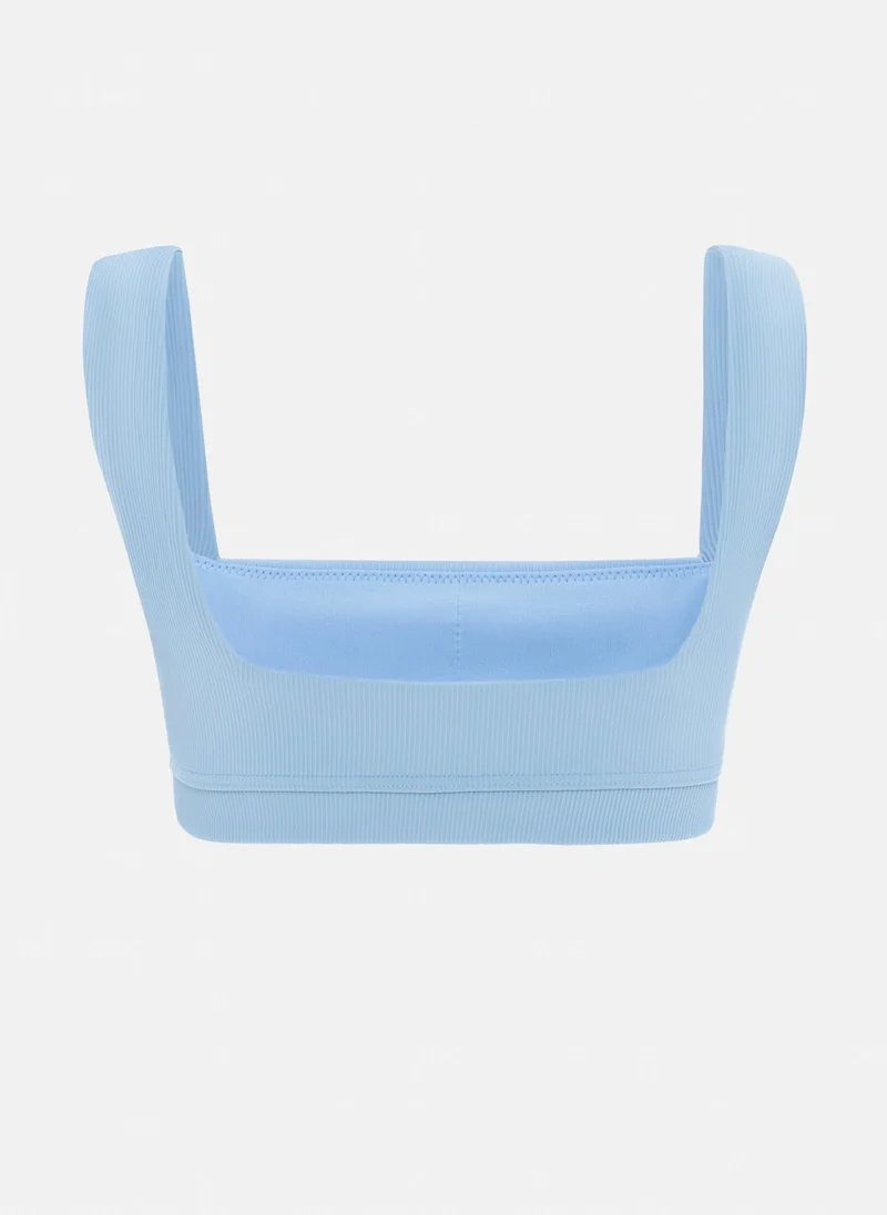 Lichi Ribbed wide-strapped bikini top