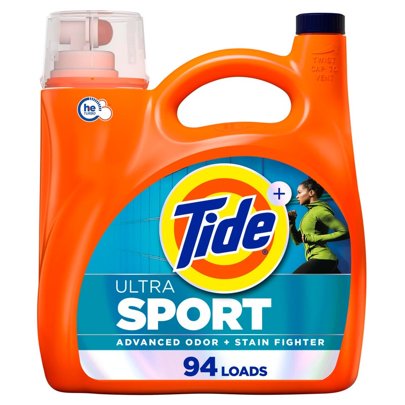 Tide Plus Febreze Sport Odor Defense Liquid Laundry Detergent Soap HE Compatible 94 Loads 132 fl oz