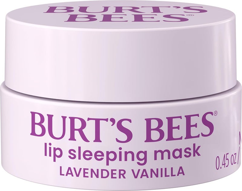 Burts Bees Lavender Vanilla Lip Sleeping Mask With Hyaluronic Acid and Squalane Moisturizer To Instantly Hydrate Lips Overnight Lip Mask Lip Treatment 045 oz