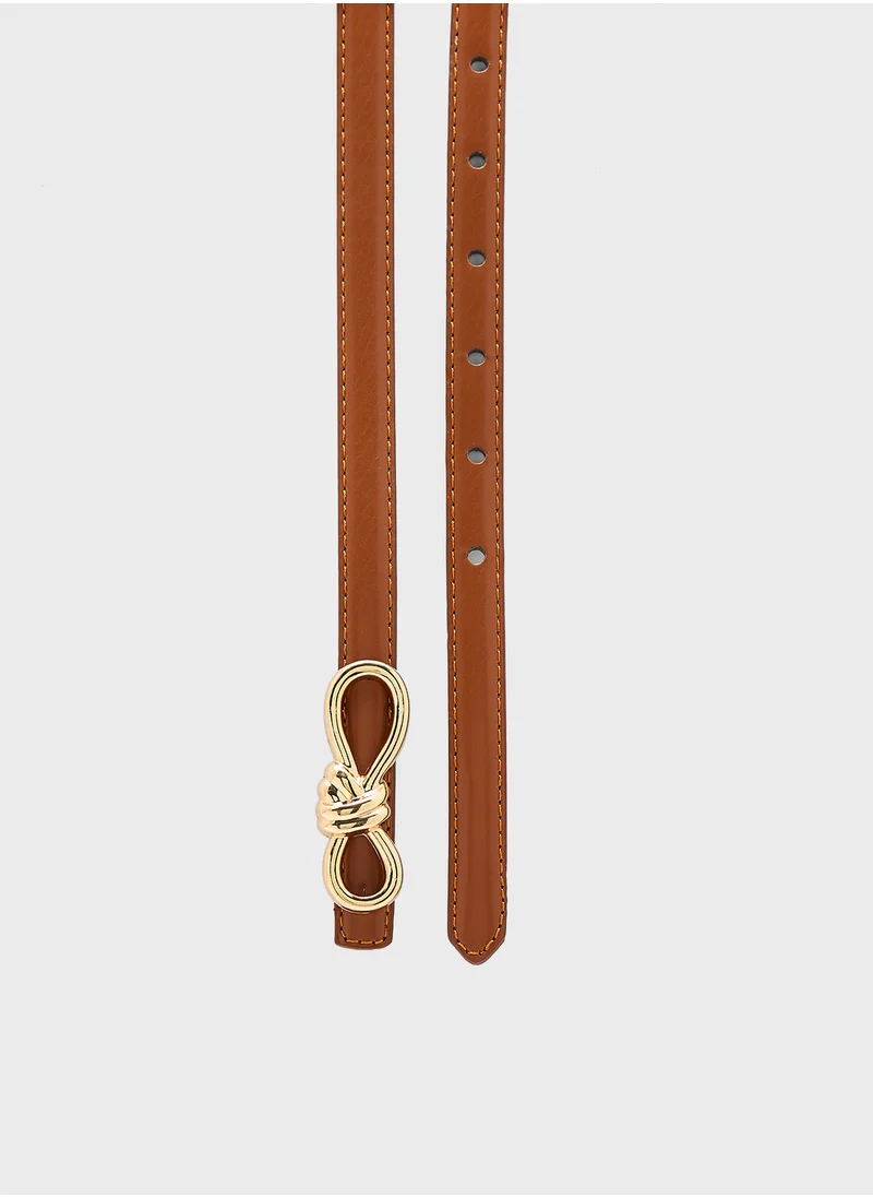 ايلا Bow Buckle Slim Belt
