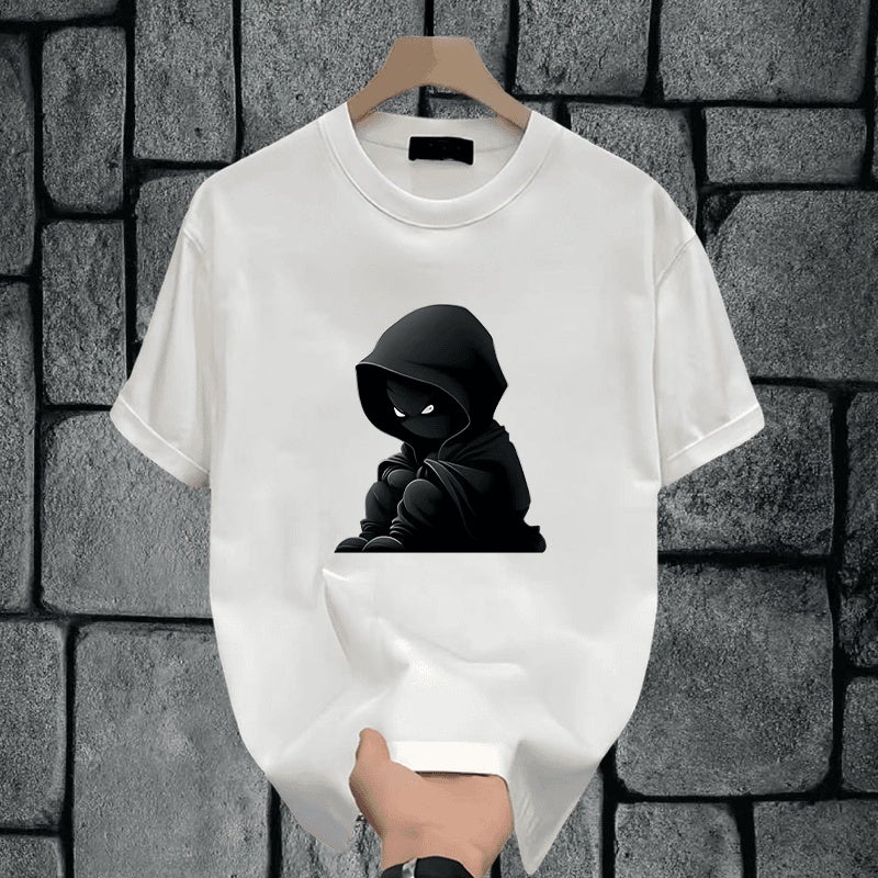 Summer new heavy cotton casual breathable short-sleeved t-shirt American trendy round-neck loose and versatile half-sleeved T-shirt - Image 2