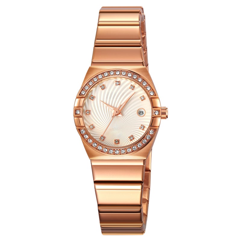 SKMEI Women's Watch Luxury Ladies Watch Quartz Wristwatch 3ATM Waterproof Stainless Steel Watch Band - Image 3