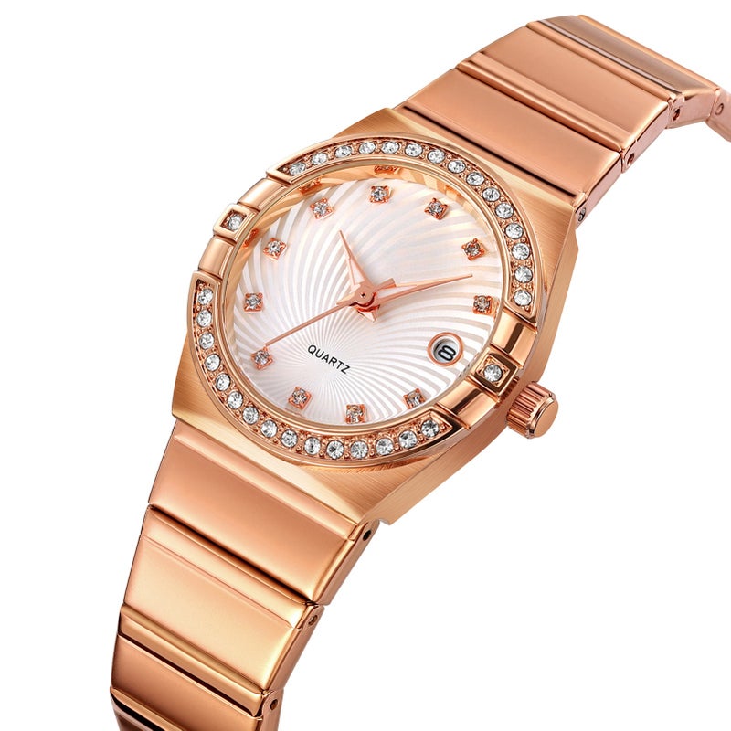 SKMEI Women's Watch Luxury Ladies Watch Quartz Wristwatch 3ATM Waterproof Stainless Steel Watch Band - Image 2