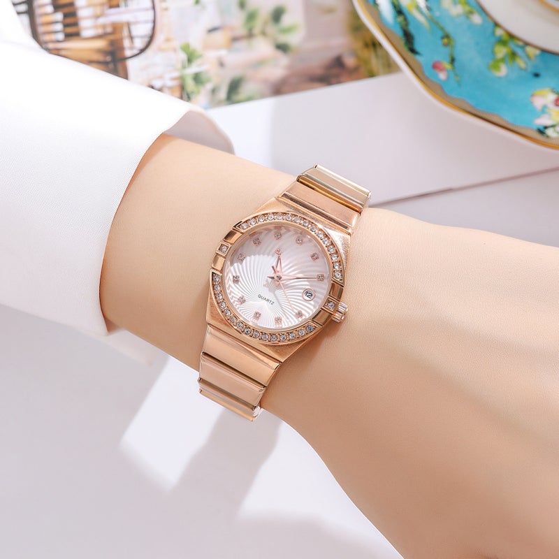 SKMEI Women's Watch Luxury Ladies Watch Quartz Wristwatch 3ATM Waterproof Stainless Steel Watch Band - Image 4