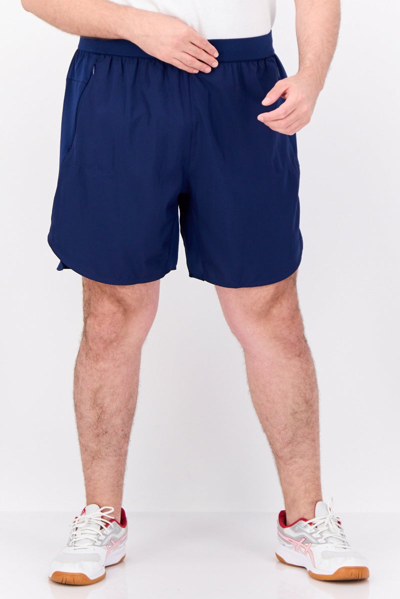 Adidas شورتات تدريب رياضية للرجال بطول 7 إنش، أزرق Navy/أبيض - Image 1