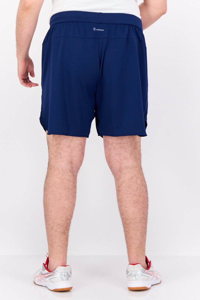 Adidas شورتات تدريب رياضية للرجال بطول 7 إنش، أزرق Navy/أبيض - Image 3