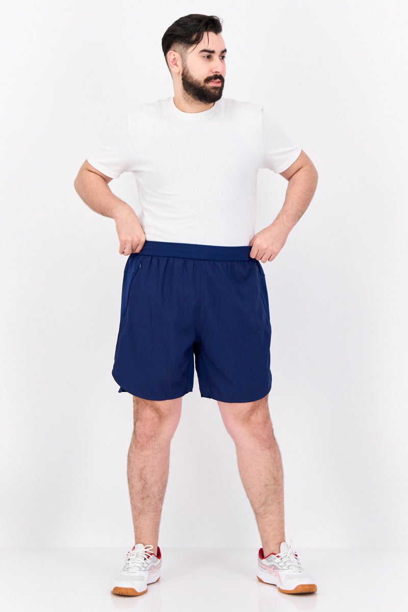 Adidas شورتات تدريب رياضية للرجال بطول 7 إنش، أزرق Navy/أبيض - Image 2