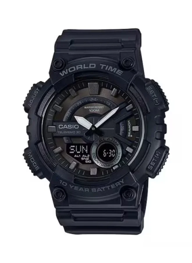 كاسيو Men's Resin Analog-Digital Watch AEQ-110W-1B - 48.2 mm