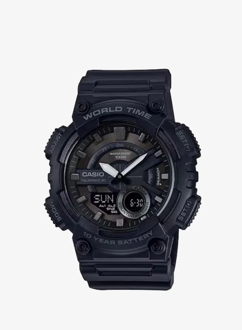 CASIO Men's Resin Analog-Digital Watch AEQ-110W-1B - 48.2 mm