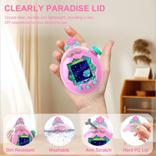 SGHLDE 2-Pack for Tamagotchi Paradise Replacement Lid, 3D Cute Kawaii Clear Hard Lid for Tama Paradise Accessories, DIY, Modification and Repair, Potsunen & Meow - Image 4