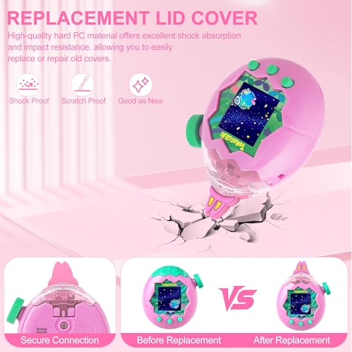 SGHLDE 2-Pack for Tamagotchi Paradise Replacement Lid, 3D Cute Kawaii Clear Hard Lid for Tama Paradise Accessories, DIY, Modification and Repair, Potsunen & Meow - Image 3