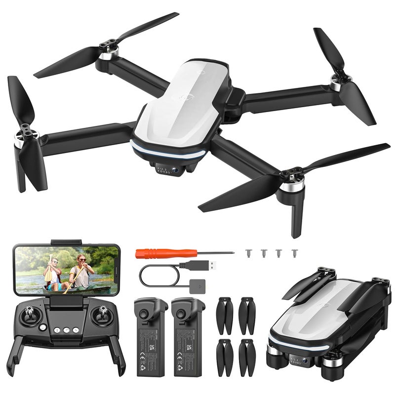 Holy Stone FPV Drone with 1080P HD Camera for Beginner Adults and Kids HS280D Foldable RC Quadcopter with Brushless Motor Optical Flow Tap Fly Voice Control Gesture Selfie 2 Modular Batteries - Image 2