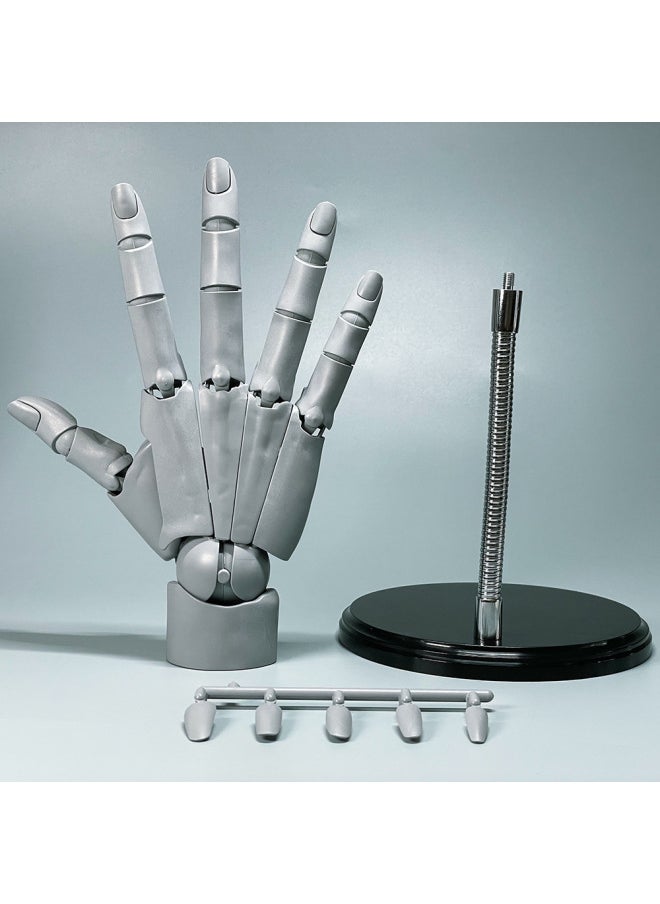 Generic - Super Movable 1:1 Hand Model Finger Joint Bionic Finger Joint Animation Painting Body Art Hand-Color:Super Movable Hand Model (grey) Right Hand - Image 1