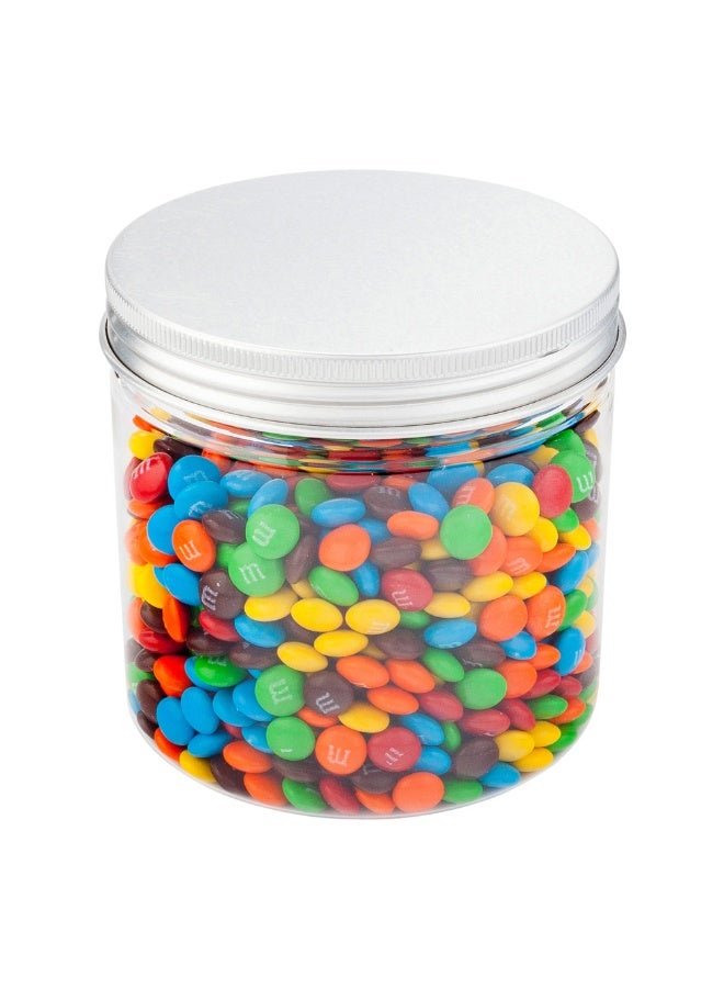 Restaurantware جرار ميسون بلاستيكية سعة 16.5 أونصة، 100 جرار تخزين طعام محكمة الإغلاق - أغطية ألمنيوم متضمنة، دائرية، حاويات تخزين مطبخ بلاستيكية شفافة، لتخزين الوجبات الخفيفة، الحلويات، المكونات، وأكثر - Image 2