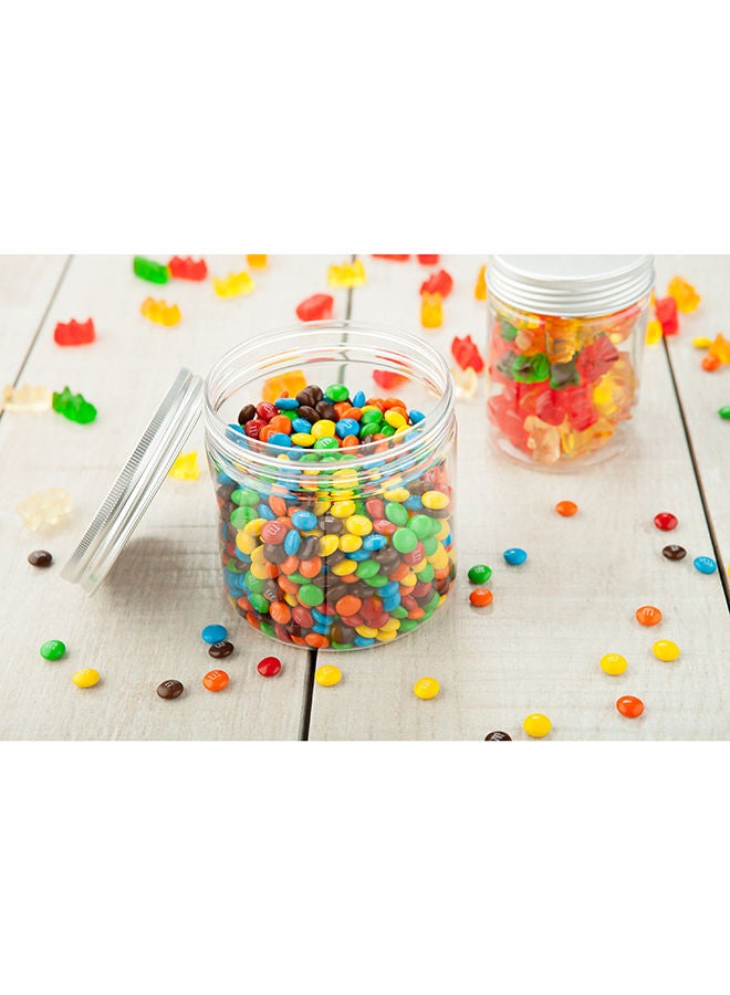 Restaurantware جرار ميسون بلاستيكية سعة 16.5 أونصة، 100 جرار تخزين طعام محكمة الإغلاق - أغطية ألمنيوم متضمنة، دائرية، حاويات تخزين مطبخ بلاستيكية شفافة، لتخزين الوجبات الخفيفة، الحلويات، المكونات، وأكثر - Image 5